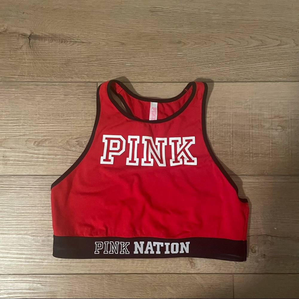 Red bra top by Pink